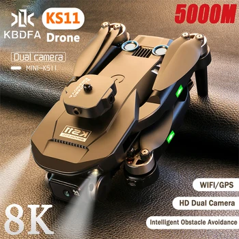 KBDFA KS11 8K HD Dual Camera Drone Profesinės Optinio Srauto Brushless Lankstymo Quadcopter WiFi FPV Kliūčių Vengimo Dron Žaislas