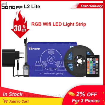 SONOFF L2 Lite 5M RGB ES/ JAV Smart LED Šviesos Juostelės Išmaniųjų Namų Nuotolinio Valdymo Dirbti su Alexa, Google Namų Šokių Muzika