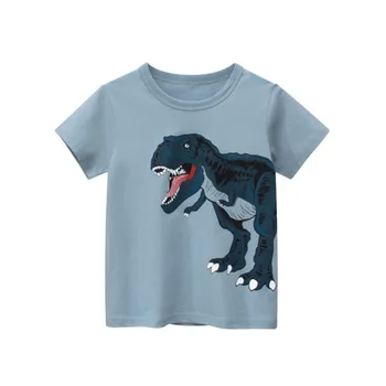 Vasaros 1-8Years Vaikų Drabužių Berniukų Marškinėliai Medvilnės Dinozaurų trumpomis Rankovėmis T-shirt Vaikas Berniukas Mielas Atsitiktinis Marškinėliai
