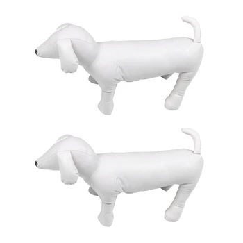2X Odos Šuo Manekenai, Stovint Šuo Modelius, Žaislus, Gyvūnų Augintinių Parduotuvėje Ekranas Manekenas Baltas L