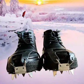 1 Pora Crampon Apima Nerūdijančio Plieno, Alpinizmo Smaigalys Grandinės Lengva Atlikti Anti-slip 18 Dantų Didelio Stiprumo Sniego Letena