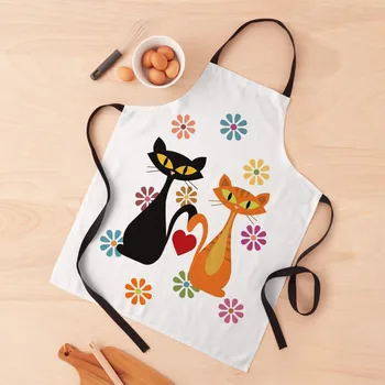 Vidurio Amžiaus oranžinės ir juodos katės meilės Prijuostė Visi Virtuvės Ir namų Namų Dalykų Namų Ir Virtuvės