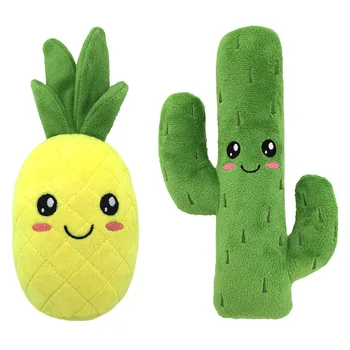 Interaktyvus Šuo Kramto Žaislą Bite Atsparus Piskliwy Pliušinis Lėlės Ananasų Kaktusas Formos Žaislai Mažiems Šunims Naminių Reikmenys
