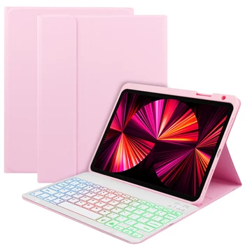7 spalvų Backlit Keyboard Case for iPad Oro 10.9 5 2022 Oro 4 10.9 Pro 11 2021 7 8 9 10.2 Oro 3 10.5 Atveju klaviatūra