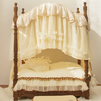 Šviesos prabangių senovinių literatūros pet veislynas užsakymą villa teismas princesė lova, keturių dalių komplektas