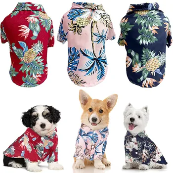 Vasaros Orui Pet Paplūdimys Marškinėliai Šunims Mielas Havajai Atsitiktinis Šuo, Katė, Drabužių, Gėlių, Marškinėliai, Mažų Šunys Čihuahua Drabužiai