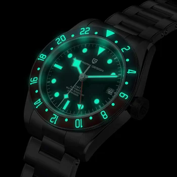 Naujasis PAGANI DIZAINO 40MM BB58 GMT vyriški Laikrodžiai Mechaninė Riešo Žiūrėti Automatinis laikrodis vyrams, 200M Vandeniui Šviesos Laikrodis