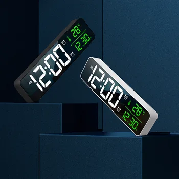 LED Skaitmeninio Sieninis Laikrodis Temperatūros Savaitę Data Ekranas, Reguliuojamas Ryškumas Signalizacijos Laikrodis Sieninis Laikrodis namų Kambario Apdaila