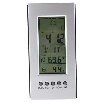 Skaitmeninis Laikrodis-Žadintuvas Stotis Laiką, Datą, Drėgmės, Temperatūros Termometras Žadintuvas Temperatūros, Oro Drėgmės Matuoklis