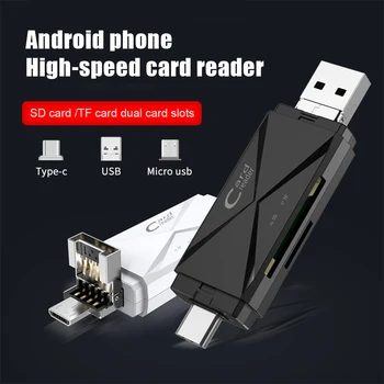 OTG SD TF Card Reader, Didelės spartos duomenų Perdavimo USB Flash Drive, Adapteris, C Tipo, USB 2.0, Mikro USB Kortelių Skaitytuvas 