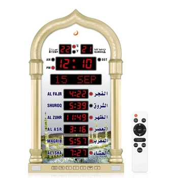 Musulmonų Maldos Athan Laikrodis Azan LED Al FaJia Laikrodis Auto-reguliuoti Ryškumą Belaidis Garsiakalbis Įvairių kalbų Žodžiai Skamba Ekranas