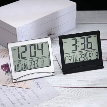 Kūrybos Lankstymo Stalinis Elektroninis Laikrodis Daugiafunkcinis Dienos Temperatūra Žadintuvas Paprasta, Patogu Ultra-plonas Kelionės Laikrodis