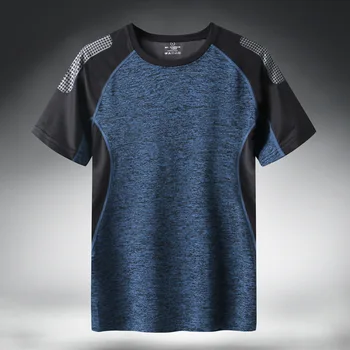  Sporto Quick Dry Mens trumpomis Rankovėmis T-shirt Fitness Bėgimo Marškinėlius Vyrams Viršuje Tees 