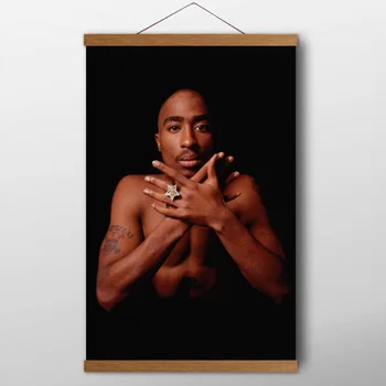 Portretas Pažymėkite Paveikslų Raper Tupac Shakur Muzikos legenda 2Pac Sienos Meno Plakatus, Drobės Spausdintos Apdaila Už Kambarį