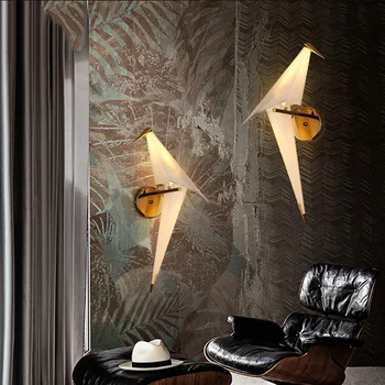 LED Paukščių Dizaino Sienos Lempa, Naktiniai staleliai, Lempa Kūrybos Origami Popieriaus Kranas Sienos Šviesos Palėpėje Miegamasis Tyrimą, Fojė, Valgomasis