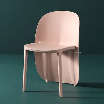 NAUJĄ Šiaurės Dizaineris Valgomojo Kėdės, Modernaus Minimalistinio Namų Plastikinės Kėdės Atlošas Kūrybinės Virtuvės Baldai, Valgomojo Kėdės