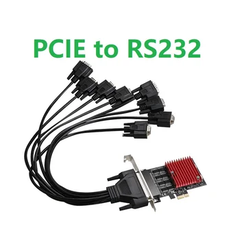 PCIE 1X į RS232 Serial 8*COM Port DB9 Plėtros Kortelę