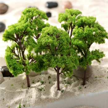 10vnt Modelis Medžių HO OO Masto Traukinio Geležinkelio Maketas Diorama Wargame Dekoracijos Mažos Apimties Scena Miniatiūriniai Medžio Apdaila