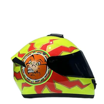 Vyrams ir Moterims Pilnas Veido Šalmas, Atviro Veido VintageTop ABS Medžiagos Lenktynių Skrybėlę Capacete Kasko Sun Moon Flower Motociklo Helme
