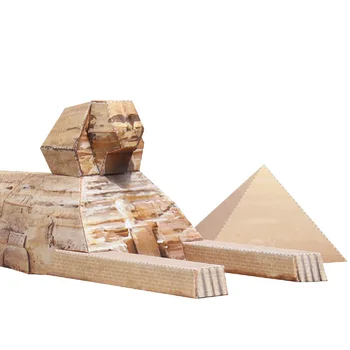 Egipto Sfinksas, Piramidės Lankstymo Mini 3D Popieriniai Papercraft 