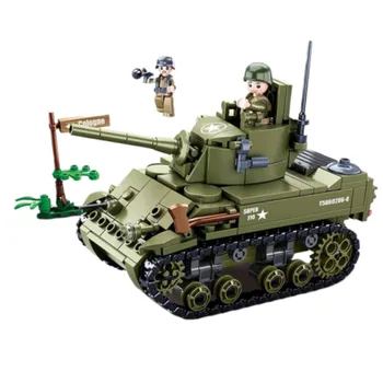 M5 Lengvasis Tankas Blokų Kūrimo Rinkinys M5 Greitai Bako Plytų Žaislai 334Pcs