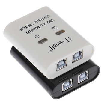 USB Spausdintuvo Bendrinimą Prietaisas 2-Port Rankinis Perjungimas Kvm Splitter Hub Skaičiuoklė