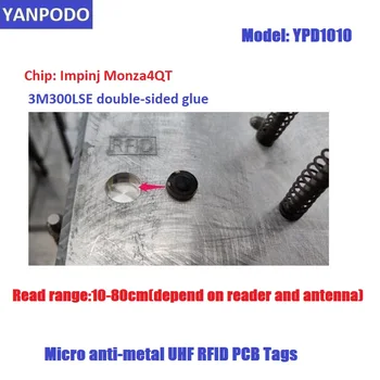 Yanpodo 30pcs/daug trumpojo nuotolio 10cm-1m Impinj Monza4QT 860-960MHz anti-metalo žymeklį Micro keramikos pasyvus žymeklį epc gen2 rfid žymę