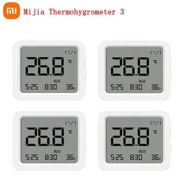 XIAOMI Mijia Smart Bluetooth Termometras, 3 Dideli LCD Belaidžio Elektros Skaitmeninis Drėgmėmačiu Temperatūra ir oro Drėgmė 3 Mijia APP