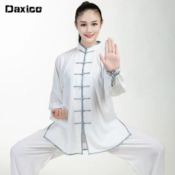 Tradicinis Kinų Kung Fu Drabužių Komplektas Moteriai Chi Vienodas Vyras Wing Chun Drabužius Ilgomis Rankovėmis Kovos Menų Wu Shu Kostiumas