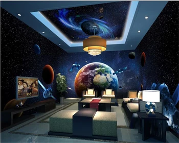 beibehang HD Šilkiniai Asmenybės Sienos popieriaus, Visata, Galaktika Gražus Žemės 3D Temą Kosmoso Full House Fone 3d tapetai