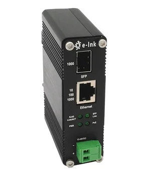 IEEE802.3af/ne PoE 30W Gigabit Pramonės PoE Reset DIN-Rail Media Converter